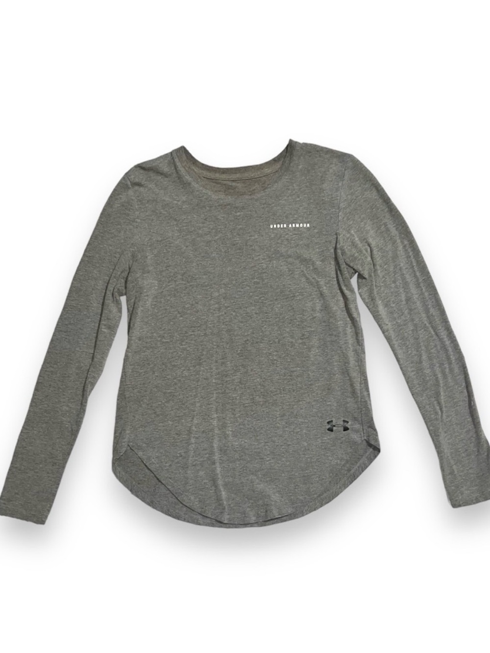 Under Armour Long Sleeve Tee Loose Fit High Low Hem Women’s T-Shirt XS Gray
